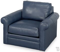 American Made Craft Your Comfort Swivel Chair with Sock Arm in Genuine Leather