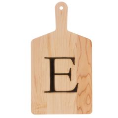 American Made Solid Maple Wood Monogrammed "E" Cheese Board