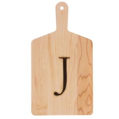 American Made Solid Maple Wood Monogrammed "J" Cheese Board