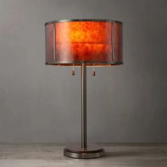 Layers Natural Contemporary 2-Light Mica Table Lamp