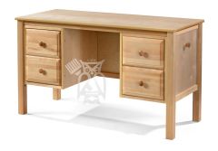 Solid Wood Framed 51" Study Desk With Storage Drawers in Natural Finish