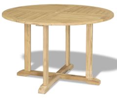 Solid Teak Wood Outdoor Curtis 47" Round Table