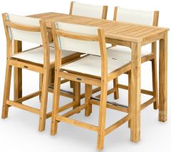Solid Teak Wood Outdoor Mirador Counter Table & Stool Set