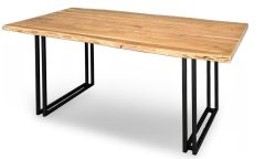 Solid Acacia Manzanita 70" Live Edge Dining Table in Natural Finish with Iron Base