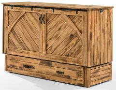 Ranchero Queen Size Cabinet Style Murphy Bed & Mattress in Bakar Finish