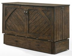 Ranchero Queen Size Cabinet Style Murphy Bed & Mattress in Wildwood Finish