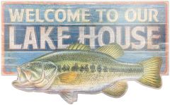 Vintage Style Solid Wood Sign Welcome to our Lake House