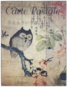 Vintage Style Solid Wood Sign Vintage Postal Owl