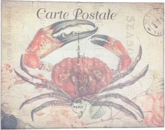 Vintage Style Solid Wood Sign Vintage Postal Crab