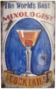 Vintage Style Solid Wood Sign Mixologist