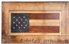Vintage Style Solid Wood Sign Liberty Flag