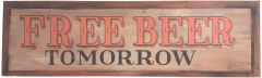 Vintage Style Solid Wood Sign Free Beer