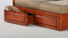 Solid Parawood Cinnamon Large Storage Drawers in Cherry Finish Set of Two