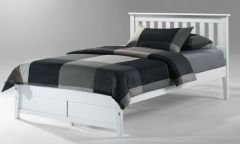 Solid Parawood Rosemary Shaker Full Bed in White Finish