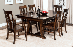 Amish Crafted Solid Cherry Wood Alexandria 116 Inch Long Extension Table with End Leaves & Chair Set