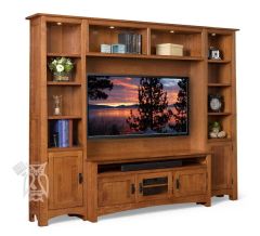 California Made Solid Quartersawn Oak Wood High Performance Television Sierra Vista 84" High Wall Unit