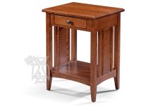 California Made Solid Quartersawn Oak Wood Mission Side Table in Wyoming Finish