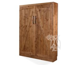 California Made Barn Door Queen Wallbed Shown in Knotty Alder