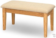 Amish Crafted Solid Rustic Cherry Wood Upholstered Seat Bench in Natural Finish