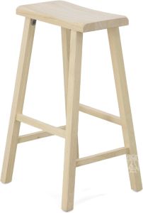 Solid Parawood Wood Saddle Stool 30"h Unfinished