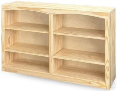 Solid Pine Wood Unfinished Modern Style Bookcase 48" Wide x 30" high