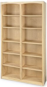 Solid Pine Wood Unfinished Modern Style Bookcase 48" Wide x 84" High