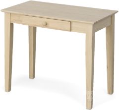 Solid Parawood Wood Small Writing Desk Unfinished