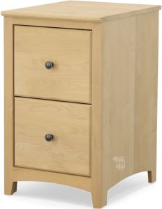 Solid Alder Wood Shaker 2 Drawer Modular File Cabinet in Unfinished