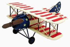 14" Long Metal Tabletop Americana Airplane