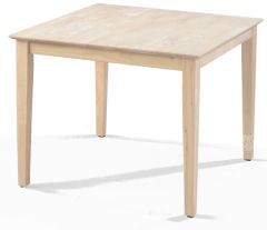 Solid Parawood Wood 36" Square Shaker Kitchen Table Unfinished