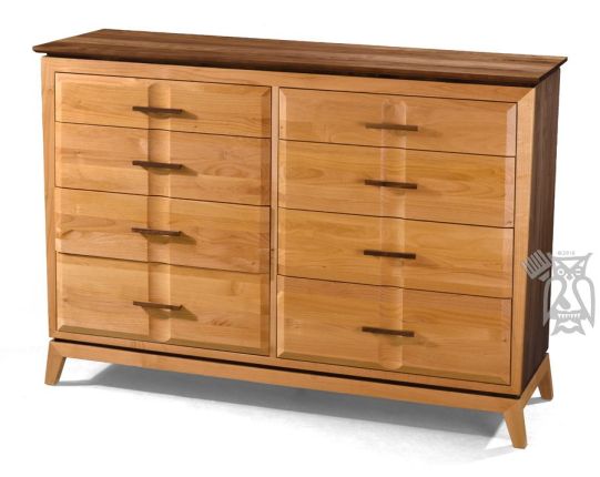 Alder & Walnut Wood Addison 8 Drawer Dresser
