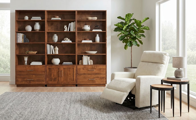 Wood bookcase and wall unit inspiration with shelving and storage