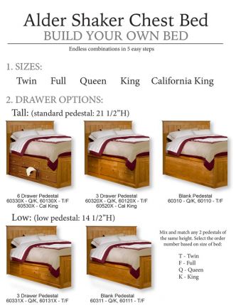 Solid Alder Wood Shaker Queen 9 Drawer, Solid Wood Queen Storage Bed With Bookcase Headboard