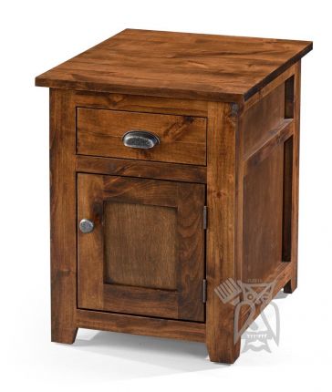 California Made Knotty Rustic Alder, Wooden Storage Table With Drawers
