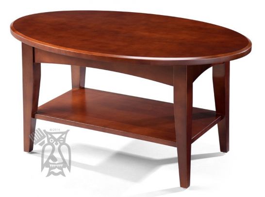 California Made Solid Maple Wood Oval, Small Oval Solid Wood Coffee Table