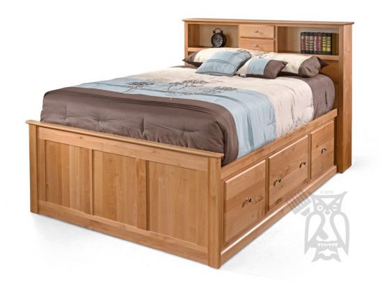 Solid Alder Wood Shaker Queen 9 Drawer, Queen Bed Frame With Storage Drawers And Headboard