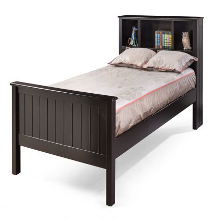 Sherwood Twin Bed With Captains, Twin Bed With Bookcase Headboard And Storage